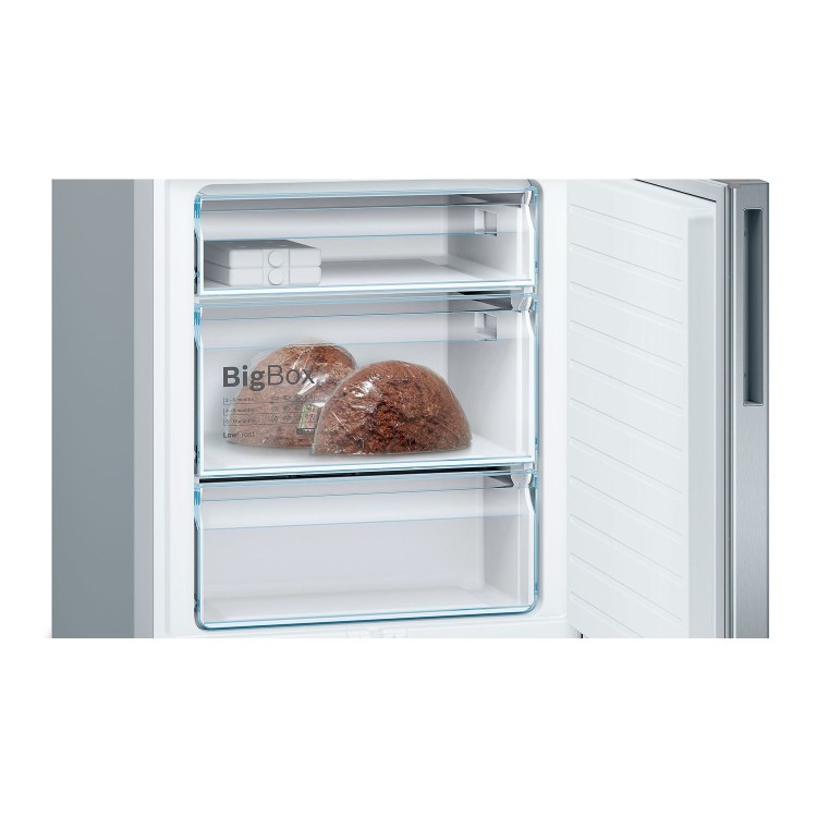 Refurbished Bosch Series 6 KGE49AICAG Freestanding 413 Litre 60/40 Low Frost Fridge Freezer With VitaFresh Stainless Steel