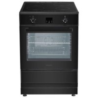 Refurbished electriQ 60cm Single Oven Cooker with Induction Hob - Black