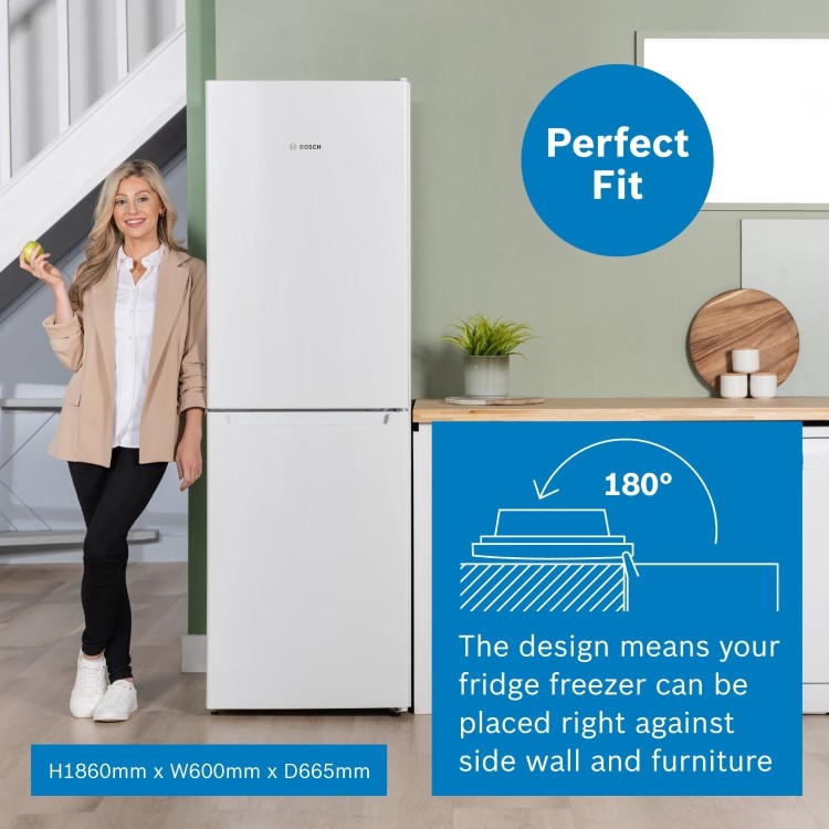 Refurbished Bosch Series 2 KGN34NWEAG Freestanding 297 Litre 50/50 Frost Free Fridge Freezer White