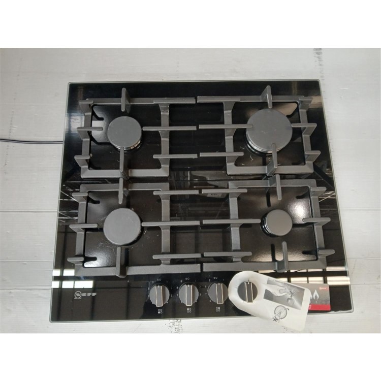 Refurbished Neff N70 Series 59cm 4 Zone Gas-on-glass Hob with Cast Iron Pan Stands