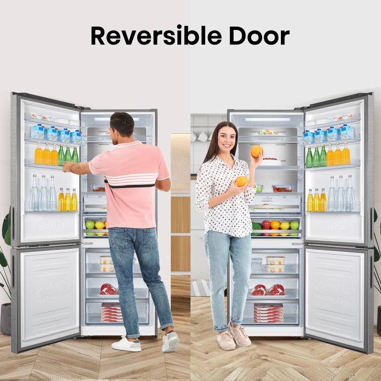 Hisense 495 Litre 60/40 Freestanding Fridge Freezer - Stainless Steel