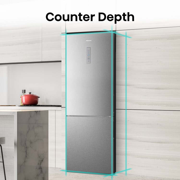 Hisense 495 Litre 60/40 Freestanding Fridge Freezer - Stainless Steel