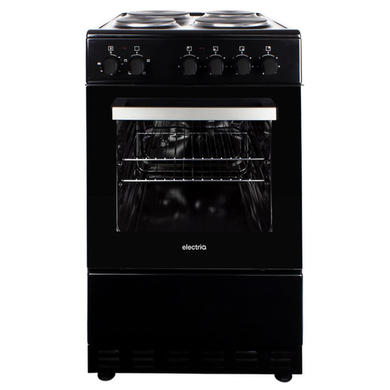 Refurbished electriQ 50cm Electric Cooker with Sealed Plate Hob - Black