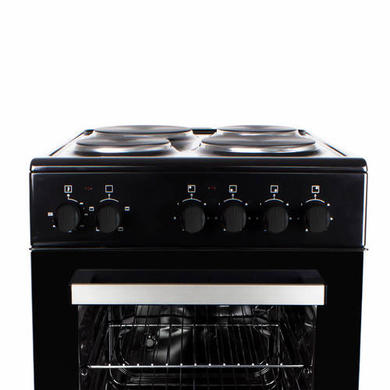 Refurbished electriQ 50cm Electric Cooker with Sealed Plate Hob - Black