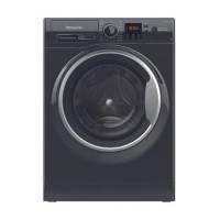 Refurbished Hotpoint AntiStain NSWM846BSUK Freestanding 8KG 1400 Spin Washing Machine Black