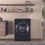 Refurbished Hotpoint AntiStain NSWM846BSUK Freestanding 8KG 1400 Spin Washing Machine Black