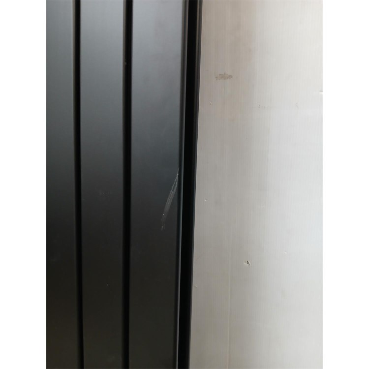 Refurbished - Eco Eleganza Midnight Black Vertical Flat Designer Aluminium Radiator 1600x450mm Double Panel 4049 BTU