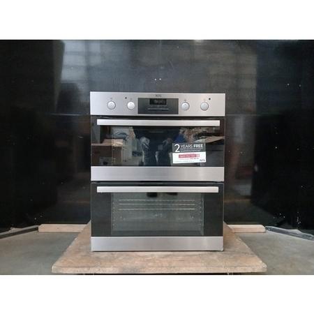 Refurbished AEG 6000 Series DUB331110M 60cm Built Under Electric Double Oven Stainless Steel