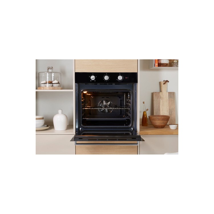 Indesit Aria Electric Fan Assisted Single Oven - Black
