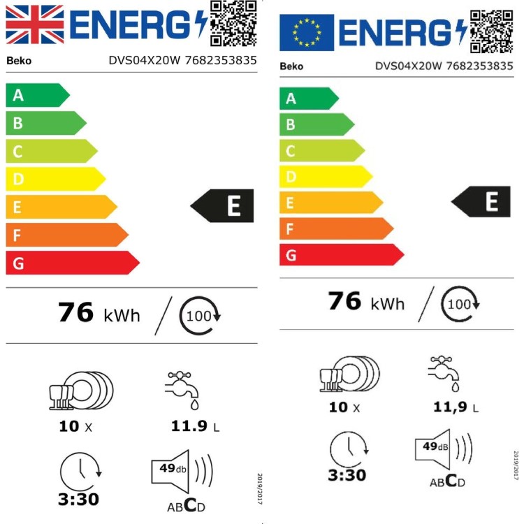 Beko Freestanding Slimline Dishwasher - Quick&Shine™ White