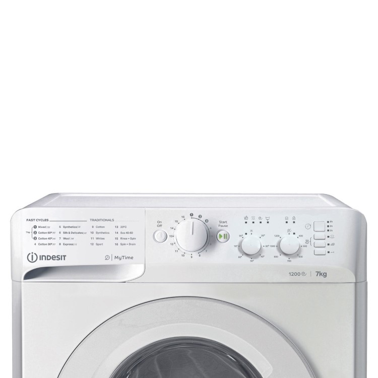 Refurbished Indesit MyTime MTWC71252WUK Freestanding 7KG 1200 Spin Washing Machine White