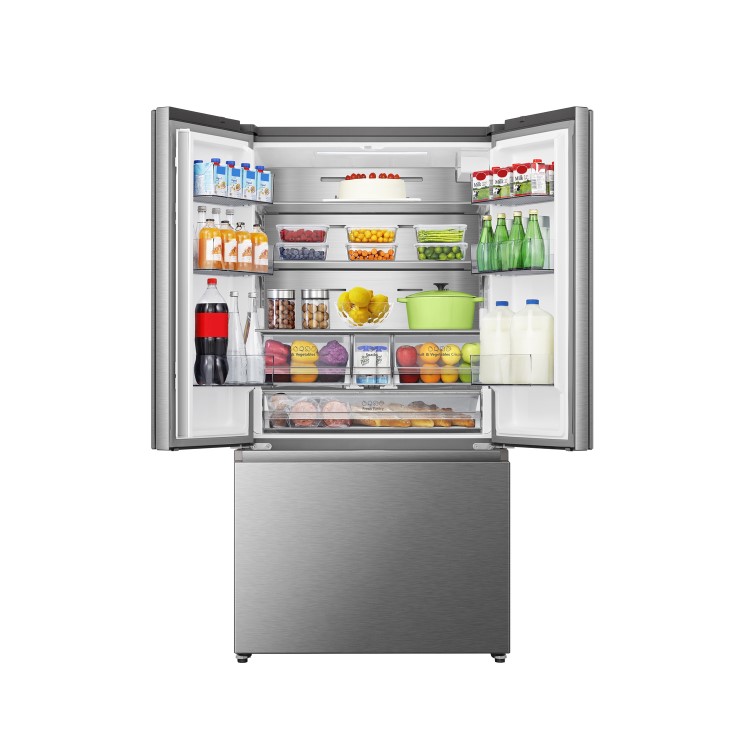 Hisense 634 Litre French Style American Fridge Freezer - Stainless Steel