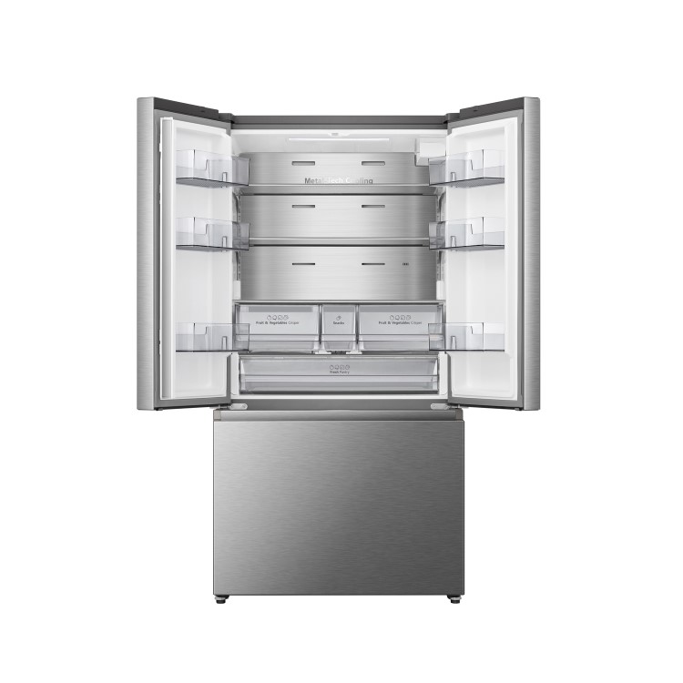 Hisense 634 Litre French Style American Fridge Freezer - Stainless Steel