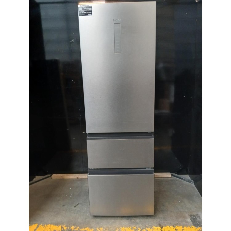 Refurbished Haier HTW5618ENMG Total No Frost 3 Door Fridge Freezer - Silver - E Rated