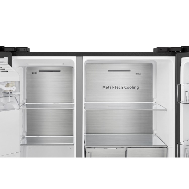 Refurbished Hisense RS818N4TFE Freestanding 632 Litre Frost Free American Fridge Freezer Black