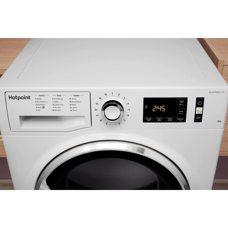 Hotpoint ActiveCare 8kg Heat Pump Tumble Dryer - White - Inverter motor, A++ Rated