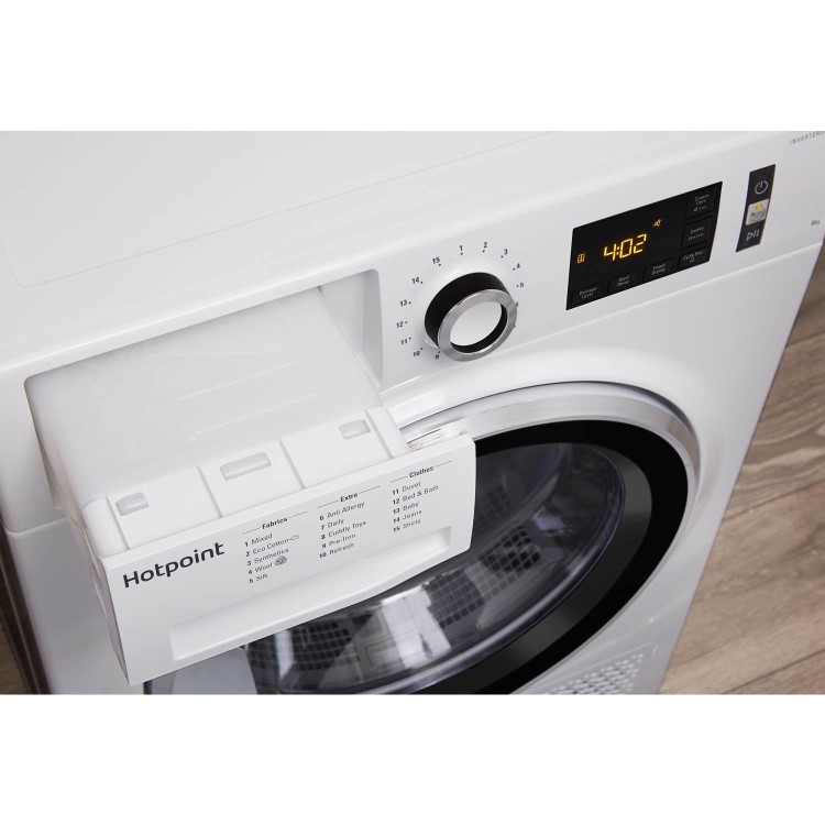 Hotpoint ActiveCare 8kg Heat Pump Tumble Dryer - White - Inverter motor, A++ Rated