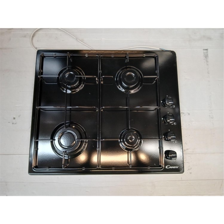 Refurbished Candy 60cm 4 Burner Gas Hob with Pan Stand - Black
