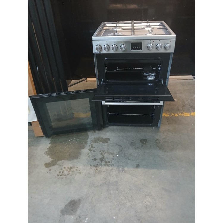 Refurbished electriQ 60cm Double Oven Dual Fuel Cooker with Mirror Door