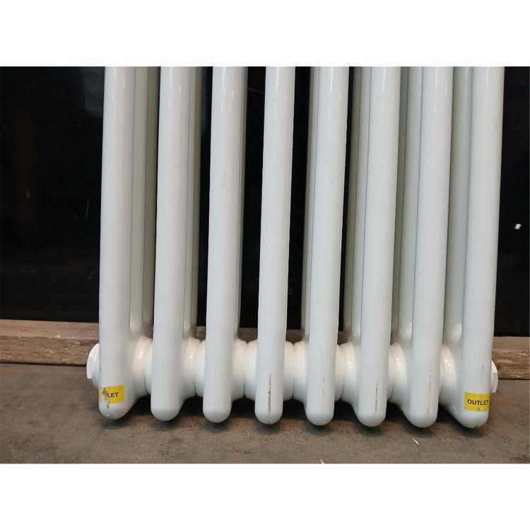 Refurbished - Reggio White Vertical Triple Column Traditional Radiator 1500x380mm 3751 BTU - Cast Iron Style