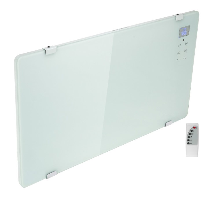 Refurbished electriQ 2000W Smart Designer Glass Panel Heater - Wall Mountable & Bathroom Safe