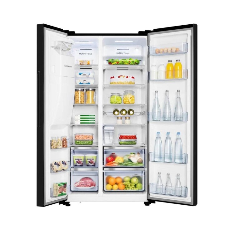 Refurbished Hisense RS694N4TBE 562 Litre Frost Free American Fridge Freezer Black