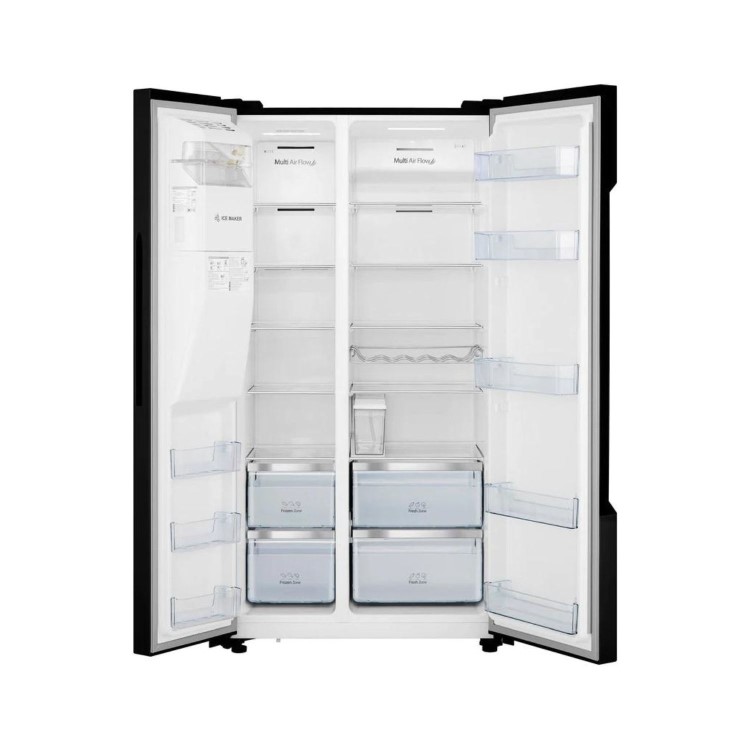 Refurbished Hisense RS694N4TBE 562 Litre Frost Free American Fridge Freezer Black