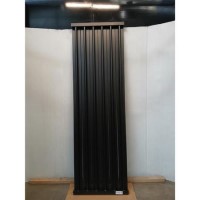 Refurbished - Eco Vivante Midnight Black Vertical Wave Designer Aluminium Radiator 1800x565mm Single Panel 4508 BTU