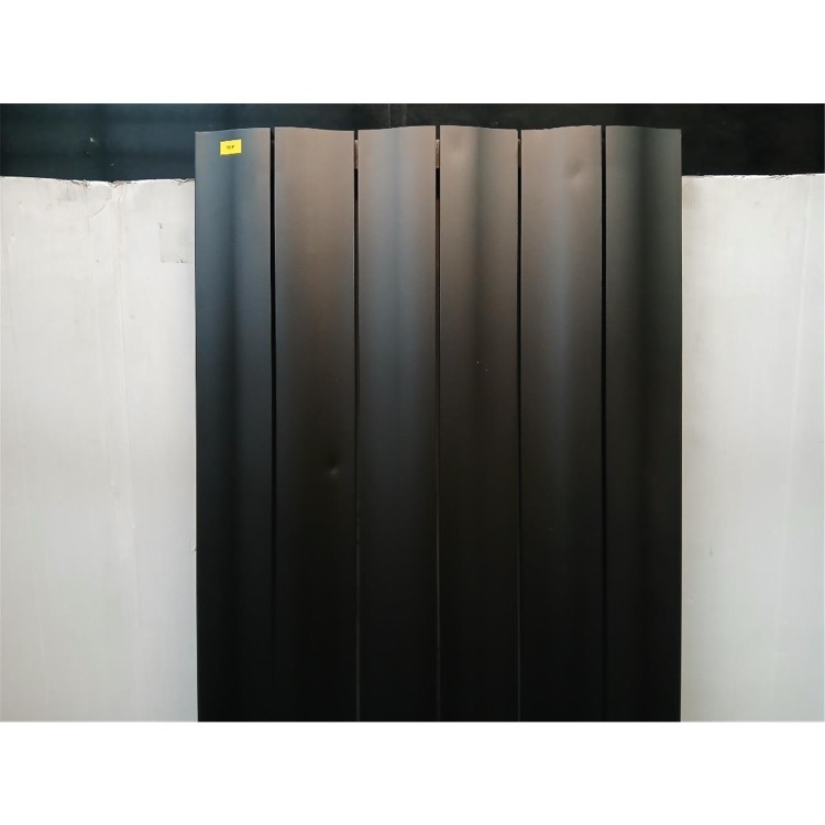 Refurbished - Eco Vivante Midnight Black Vertical Wave Designer Aluminium Radiator 1800x565mm Single Panel 4508 BTU