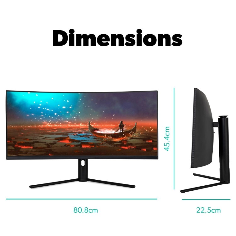 Refurbished electriQ 34" QLED WQHD 180Hz 1ms UltraWide Curved Gaming Monitor