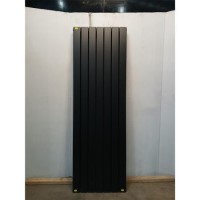 Refurbished - Eco Eleganza Midnight Black Vertical Flat Designer Aluminium Radiator 1600x525mm Double Panel 4724 BTU