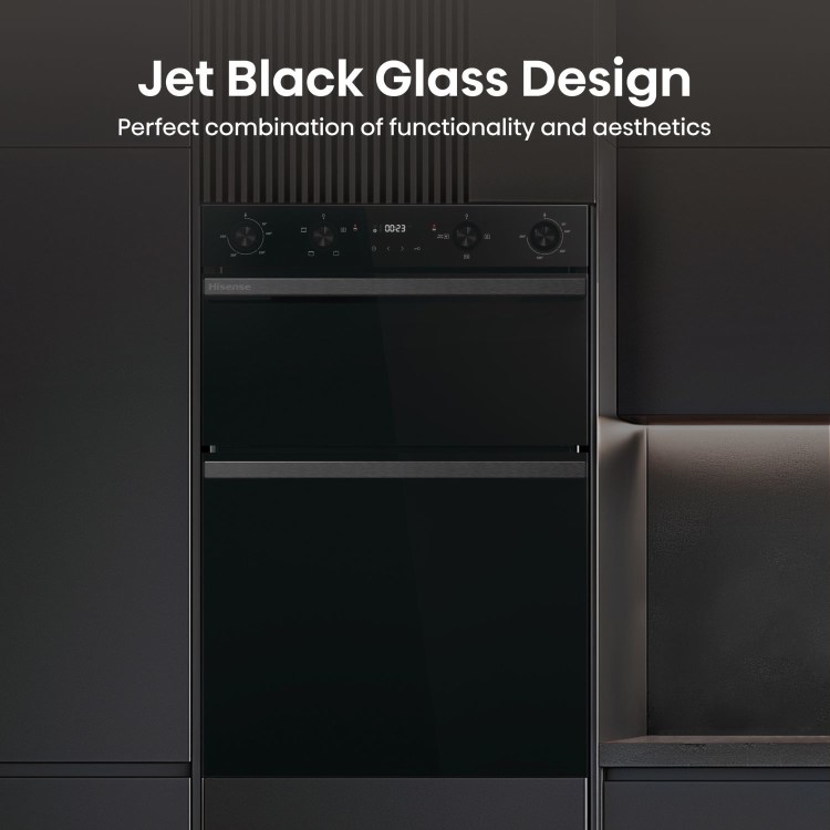 Refurbished Hisense Hi6 Built-In Electric Double Oven - Black