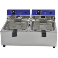 Refurbished Hamoki EF-132 Electric Countertop Fryer 2 x 13ltr Twin Tank 2 x 3kW 13amp - Commercial Catering Model