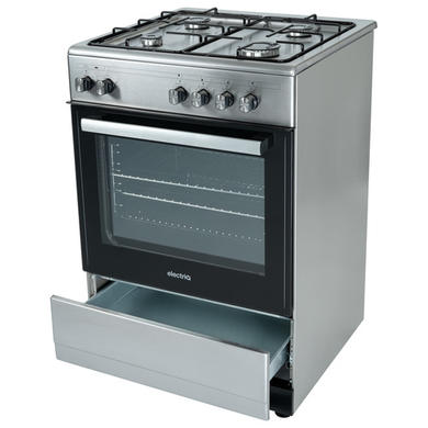 Refurbished electriQ 60cm Dual Fuel Single Oven Cooker - Stainless Steel