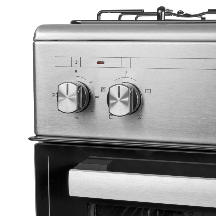 Refurbished electriQ 60cm Dual Fuel Single Oven Cooker - Stainless Steel