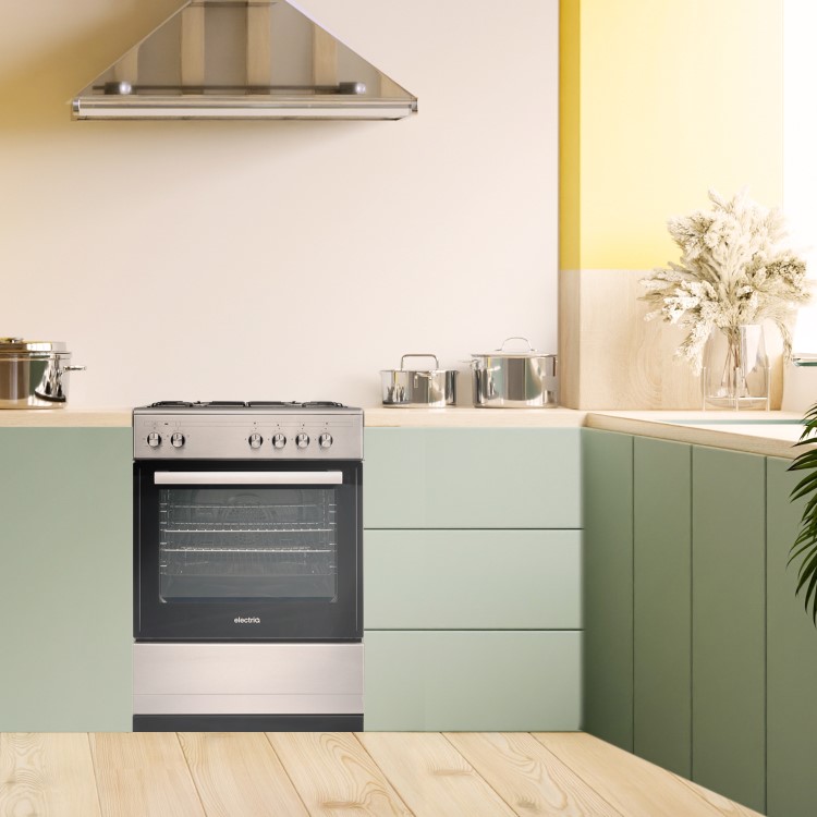 Refurbished electriQ 60cm Dual Fuel Single Oven Cooker - Stainless Steel