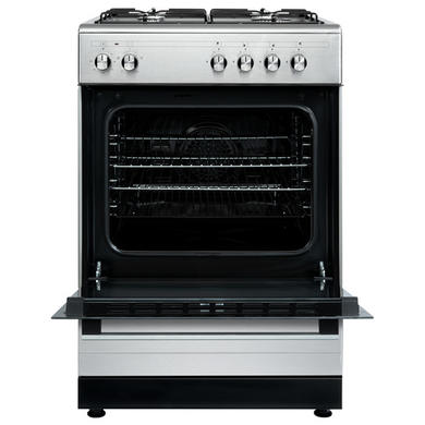 Refurbished electriQ 60cm Dual Fuel Single Oven Cooker - Stainless Steel