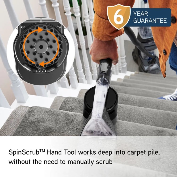 Refurbished Vax SpinScrub Power Plus Carpet Cleaner - Grey & Navy Blue