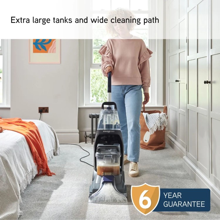 Refurbished Vax SpinScrub Power Plus Carpet Cleaner - Grey & Navy Blue