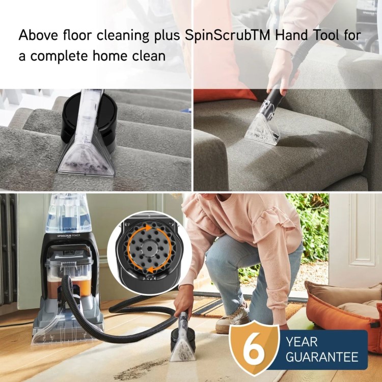 Refurbished Vax SpinScrub Power Plus Carpet Cleaner - Grey & Navy Blue