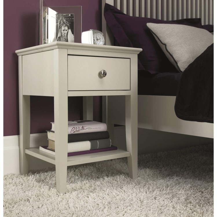 Bentley Designs Ashby 1 Drawer Nightstand In Cotton White 