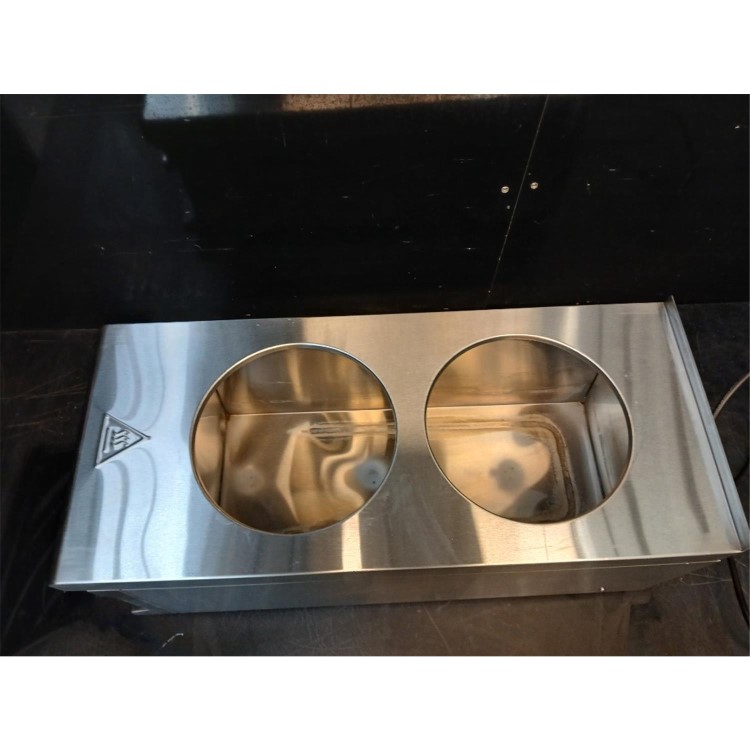 Refurbished Hamoki BM-2x4 Bain Marie With 2 Round Pots 2 x 4ltr And Drain Tap. 13 Amp Plug In