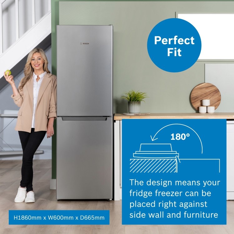 Bosch Serie 2 300 Litre 50/50 Freestanding Fridge Freezer Frost Free - Stainless Steel Look