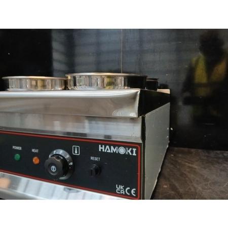 Refurbished Hamoki BM-4x4 Bain Marie With 4 Round Pots 4 x 4ltr and Drain Tap. 13 Amp Plug In