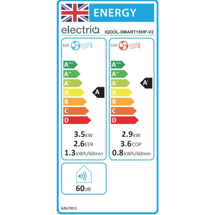 Refurbished electriQ iQool 12000 BTU Wall Mounted All-In-One Smart Air Conditioner with Heat Pump - No Outdoor Unit Needed