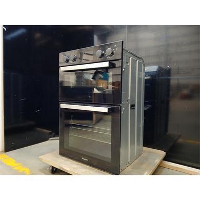 Refurbished Hotpoint DIH 10D B Built In Electric Fan Double Oven - Black