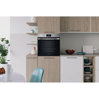 Refurbished Indesit IO278P1XUK Turn&Go Electric Single Oven - Stainless Steel