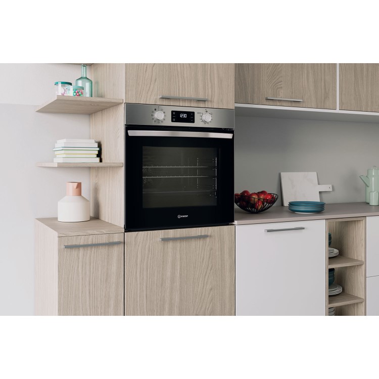 Refurbished Indesit IO278P1XUK Turn&Go Electric Single Oven - Stainless Steel