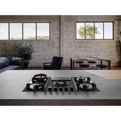 Refurbished Elica Nikolatesla Flame 88cm Gas Venting Hob with Built-In Extractor Fan - Black