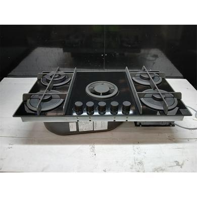 Refurbished Elica Nikolatesla Flame 88cm Gas Venting Hob with Built-In Extractor Fan - Black